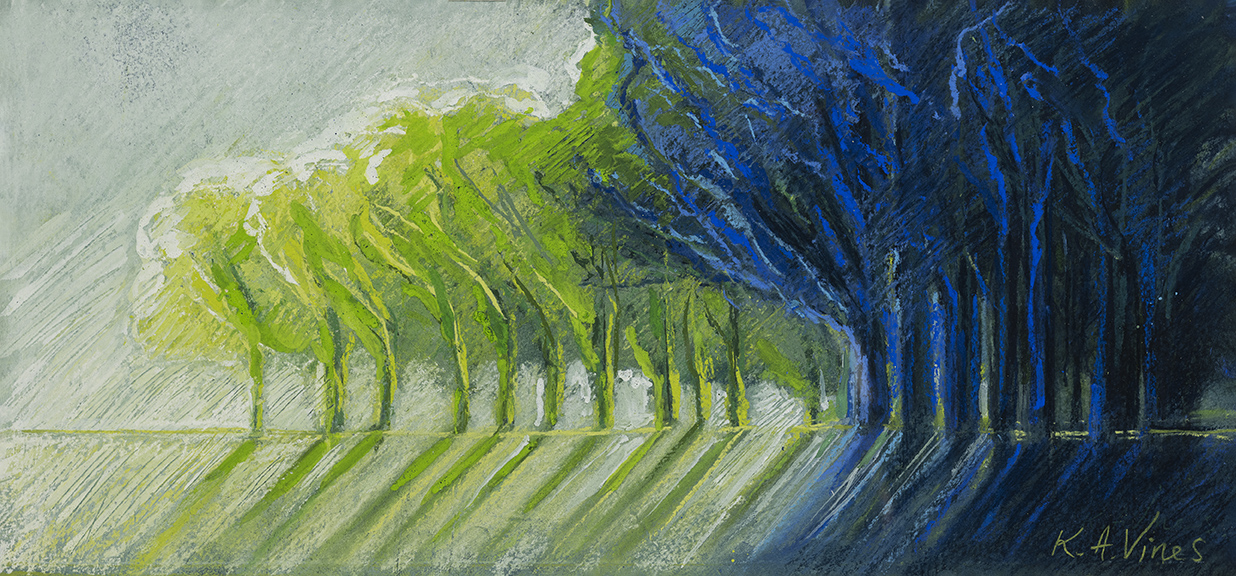 landscape with line of trees